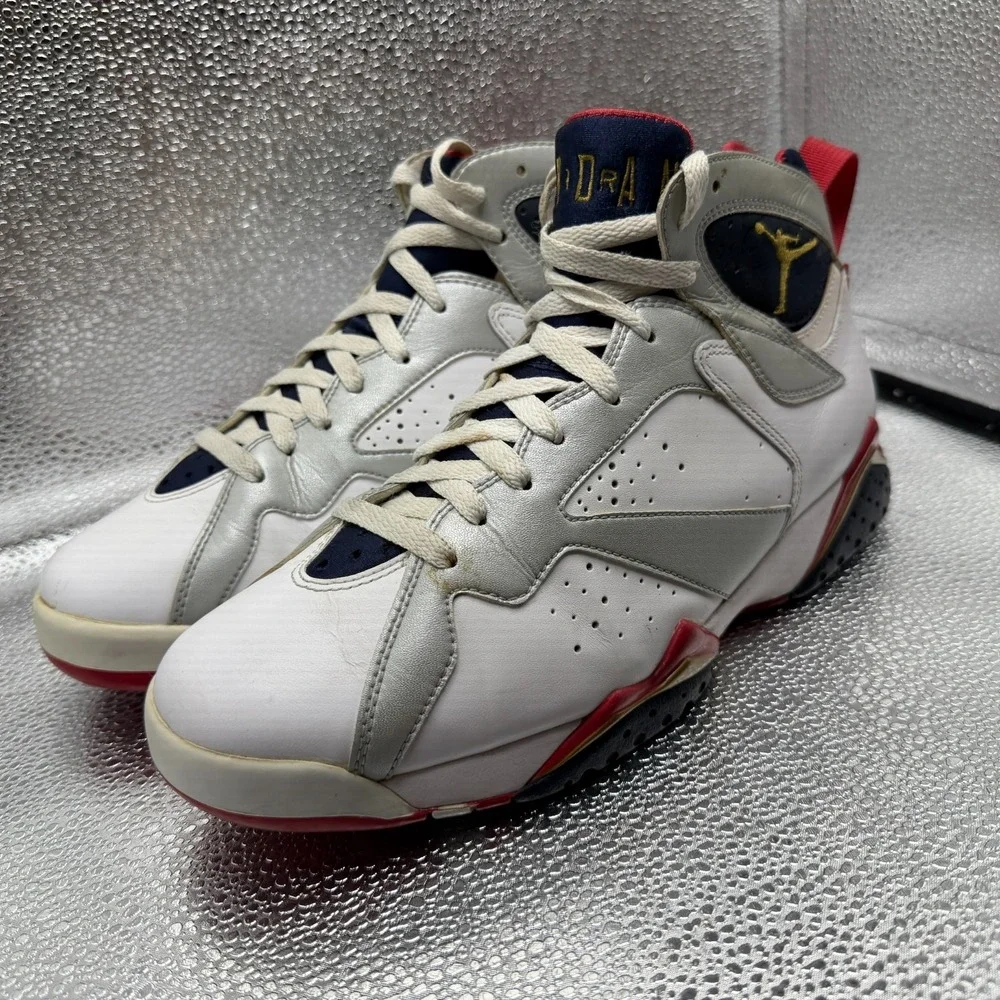 Size 8.5 Jordan 7 Retro Olympic (2012) White Mens Sneaker Shoes 304775-135